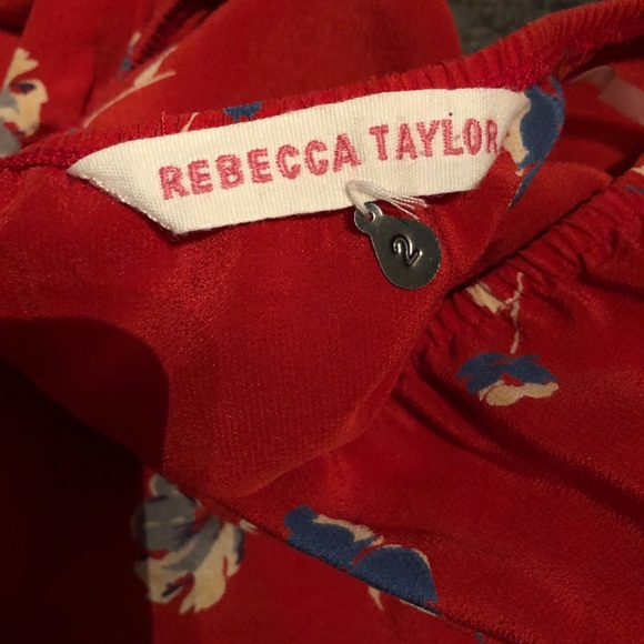 Rebecca Taylor Silk Red Poppy One Shoulder Dress 2 - Picture 10 of 10